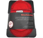 New Kitchenaid 4 Piece Silicone Set Oven MITTS/2 Pot Holders Red. Fixed Price $28.00.
