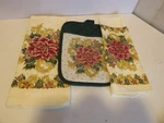 Vintage Royal Terry Christmas Kitchen Towel Poinsettia W/ Oven Mitt. Fixed Price $8.99.