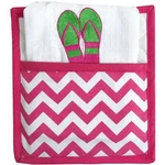 Dei Cotton Tropical Fantasy Flip-flops Pot Holder And Towel Set (pink)- New. Fixed Price $7.95.