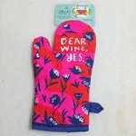 Blue Q Oven Mitt Dear Wine, Yes Pink Red Floral Cotton New. Fixed Price $11.99.