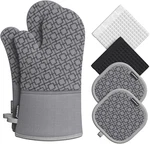Oven Mitts And Pot Holders Set 6PCS, Kitchen Glove,high Heat Resistant 550. Fixed Price $19.23.
