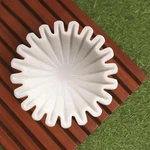 Swadeshi Hand Carved Marble Ruffle Bowl - 7" Mirror Finish Urli. Fixed Price $43.90.