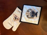 Dog-themed Christmas Oven Mitt & Pot Holder Set Boston International. Fixed Price $19.99.