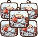 Coffe Potholders Pack 6.5" Square Perfect For Everyday Kitchen Needs. Fixed Price $9.99.
