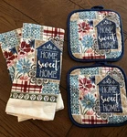 Home Sweet Kitchen Set 2 Pot Holders Dish Towels Multicolors 100% Cotton. Fixed Price $12.99.