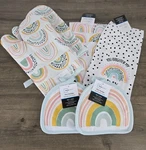 6PC Nwt Mainstays Rainbow Kitchen Towels Oven Mitts Pot Holders. Fixed Price $14.99.