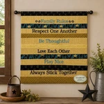 Park Designs Scrap Book Family Rules 11IN Mat For Table Wall Hanging. Fixed Price $19.99.