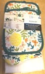 Tropical Floral Lemon Design Kitchen 5 Pc Set 2 Hand Towels Potholders 1 Mitt. Fixed Price $14.00.