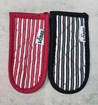 2 Lodge Hot Handle Holders Heat Red Black Stripe Resistant Lined Insulated Grips. Fixed Price $6.40.