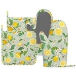 Oven Mitts Pot Holders Set Silicone Yellow Citrus Fruit Lemons Ki.... Fixed Price $27.31.