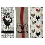 Serafina Home Country Rooster Kitchen Dish Towels 3PC Farmhouse Chicken Coop New. Fixed Price $21.58.