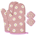 Auauy Oven Mitts And Potholders, Bbq Gloves Heat Resistant, 1 Pair Daisy-pink. Fixed Price $15.18.