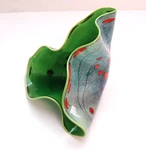 Vintage Signed Dale Chihuly Free Form Clam Shell Art Glass Sculpture Bowl 9.25". Fixed Price $5010.40.