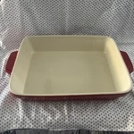 Cuisine Company Porcelain Red/beige Baking Dish. Fixed Price $20.00.