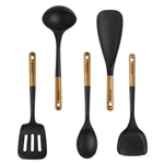 Staub Silicone With Wood Handle Cooking Utensil Set 5-PC, Matte Black. Fixed Price $113.52.