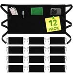 Green Lifestyle Server Aprons With 3 Pockets - Waist 12 Pack, Black. Fixed Price $60.60.
