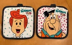 Fred Flintstone And Wilma - 2 Oven Mitt Pot Holders Hanna Barbera New Nwt. Fixed Price $35.00.