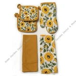5 Piece Set Yellow Sunflower Kitchen Linen Towels Oven Mitt Pot Holders. Fixed Price $19.99.