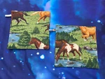 Set 2 Handmade Pot Holders Hot Pads Horses Western Cowboy Ranch. Fixed Price $12.00.