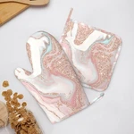Rose Gold Glitter Coral Gray Pastel Marble Oven Mitts And Pot Holders Set Hea.... Fixed Price $26.25.