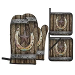 Oven Mitts And Pot Holders Sets Of 4 Rustic Farmhouse Rusty Horseshoe Texas S.... Fixed Price $27.89.