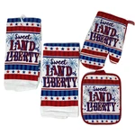 Sweet Land Of Liberty Pot Holder Oven Mitt Kitchen Towel Set. Fixed Price $19.99.