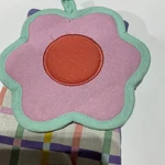 Kitchen Oven Mitt And Flower Shaped Potholder 100% Cotton 2PC Set Perfect Gift. Fixed Price $9.95.