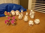 Choice Royal Albert Old Country Roses Salt/pepper Shakers: Turkey/bunny/flowers/. Fixed Price $36.99.