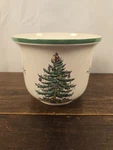 Vintage Spode Christmas Tree Round Ceramic Cache Pot Plant Holder Holiday Decor. Fixed Price $25.99.