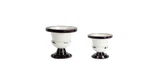 Melrose Set Of 2 Decorative Antiqued Black And White Pots With Wide Tops 9.5". Fixed Price $75.59.