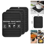 3PC Silicone Trivet Mats 9X12 Heat Resistant Hot Pads Kitchen Counter Drying. Fixed Price $13.95.