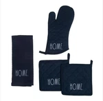 Rae Dunn Kitchen Towel, Oven Mitt & Potholder 4 Pc Set, Navy Blue.. Fixed Price $16.99.