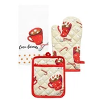 Simply Whimsical Hot Cocoa Kitchen Set Towel Pot Holder Oven Mitt Christmas. Fixed Price $29.95.