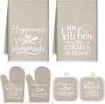 Sratte 6 Pcs Farmhouse Kitchen Towels Pot Holders Oven Mitts Set 2 Dish Beige. Fixed Price $22.70.