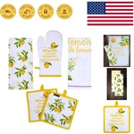 5-PIECE Cotton Kitchen Set With Pots, Mitts & Towels Perfect Gift For Cooks. Fixed Price $35.99.