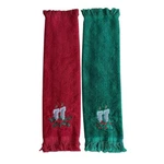 Vintage Royal Terry Barth Dreyfuss Christmas Fringe Towels Red Green Mistletoe. Fixed Price $15.00.
