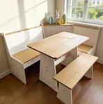 Corner Breakfast Nook Dining Set L-shape Kitchen Table Bench Small Space Saving. Fixed Price $419.90.