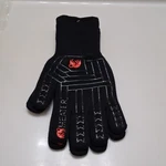 Meater Heat Resistant Oven Mitt Gloves Black Red Two-piece Set. Fixed Price $31.68.