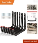 Durable Steel Garage Hook Set - 6 Heavy Duty Wall Mounts With Eva Protection. Fixed Price $49.28.