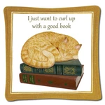 Alice's Cottage Cotton Scented Spiced Mug Mat Coaster Tabby Cat Books. Fixed Price $6.00.
