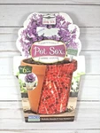 Red Mosaic Sox Stretchable Fabric Plant Flower Cover Fits 6" Misco New. Fixed Price $9.37.