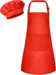 Kids Apron And Chef Hat Set Children Adjustable With 2 Pockets. Fixed Price $10.43.