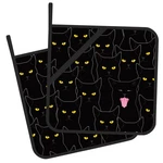 Gearsly Pot Holder Set Of 2,BLACK Cat Cute Kitchen Heat 8"X 8",. Fixed Price $20.64.