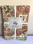 New April Cornell Block Print Paisley Floral Autumn Rectangle Cotton Tablecloth. Fixed Price $39.99.