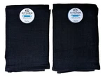 Set Of 2 Onyx Black Textured Waffle Terry Kitchen Towels By Kay Dee Designs. Fixed Price $16.97.