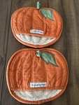 2 Vintage Williams-sonoma Orange Pumpkin Cotton Terrycloth Potholder Oven Mitt. Fixed Price $35.00.
