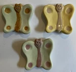 Vgc Set Of 3 Butterfly Trinket Dish Teabag Holder Spoon Rest By August Ceramics. Fixed Price $14.99.