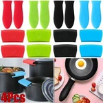 4PCS Silicone Assist Handle Holder Hot Sleeves Heat Insulated Pot Grip. Fixed Price $9.09.