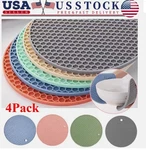 4-PACK Silicone Trivet Mat Set Heat Resistant Non-slip Pads For Kitchen Use. Fixed Price $6.50.