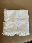 Pottery Barn Belgian Flax Linen Knotted Table Throw X50 White New. Fixed Price $99.95.